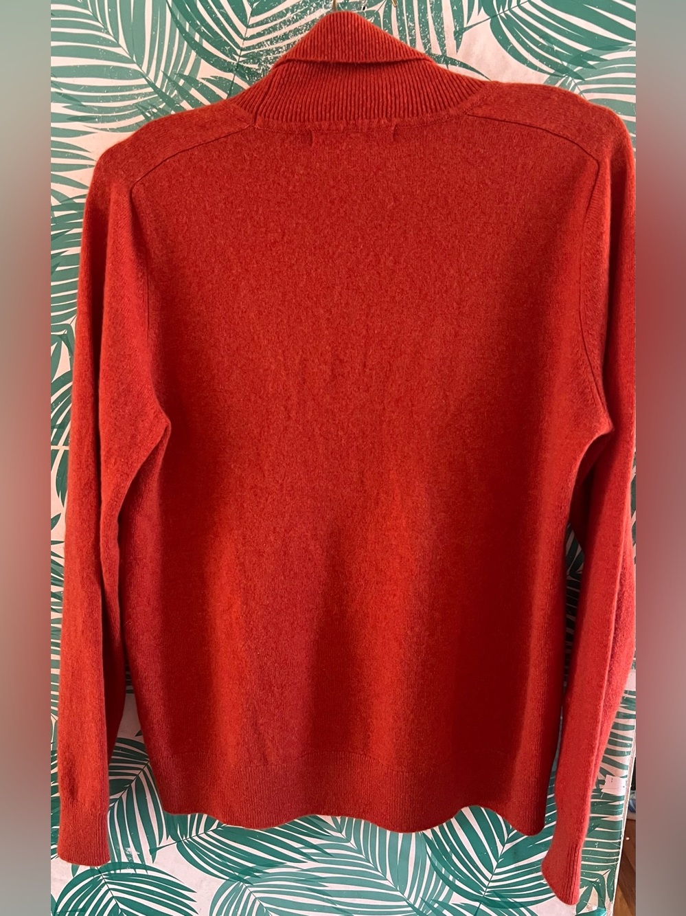 Quince Cashmere Fisherman burnt orange Turtleneck Sweater Sz L - Picture 2 of 7